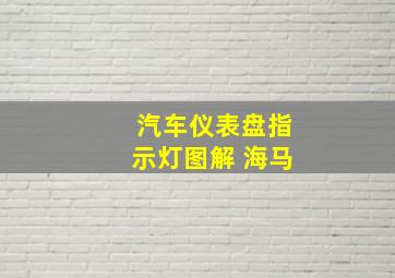 汽车仪表盘指示灯图解 海马